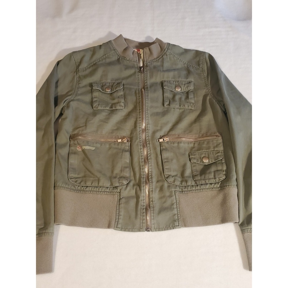 Womens Roxy Jacket Size M Cotton Brown Full Zip
